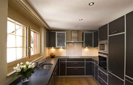 the kitchen