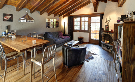 Zermatt Murini Loft lounge view of the Matterhorn
