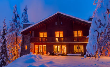 Zermatt Chalet Les Ecureuils winter night view