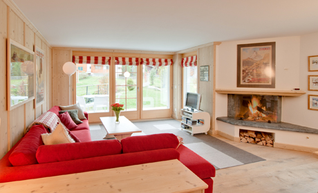 Living room with fireplace