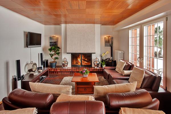 ... with an intimate fireside area